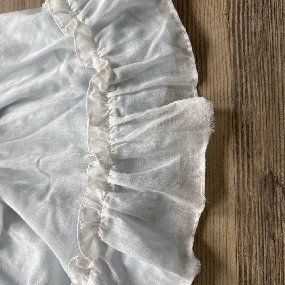 Vintage Bryan Blue and White laced Apron Dress Size 5 USA Made Baby Girl - Picture 6 of 6